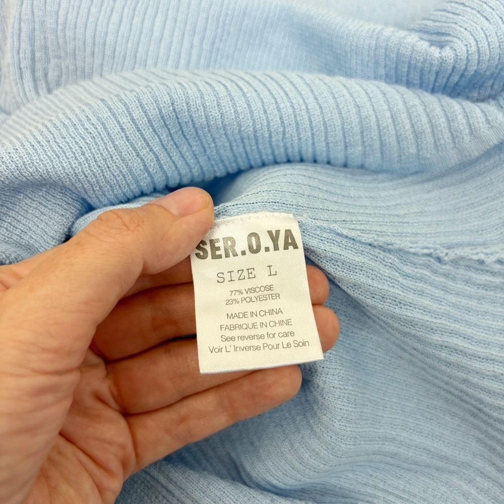 SER.O.YA Galli Mini Dress in Powder Blue Size L - Picture 9 of 12